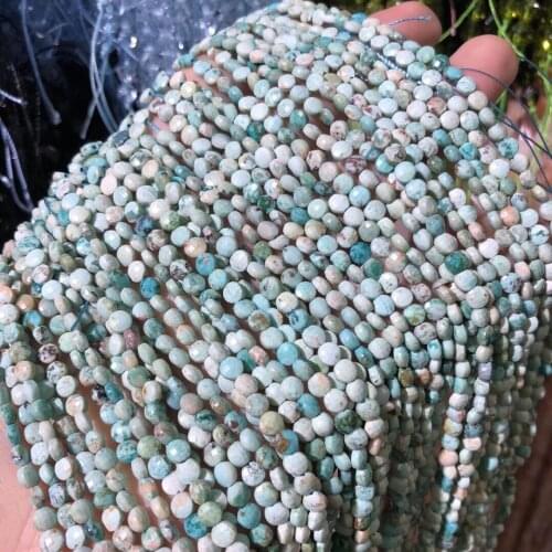 Natural Morgan Stone Beads 4mm Oblate Faceted Gem Stones Loose Beads for Jewelry Making Necklace DIY Bracelet Accessories
