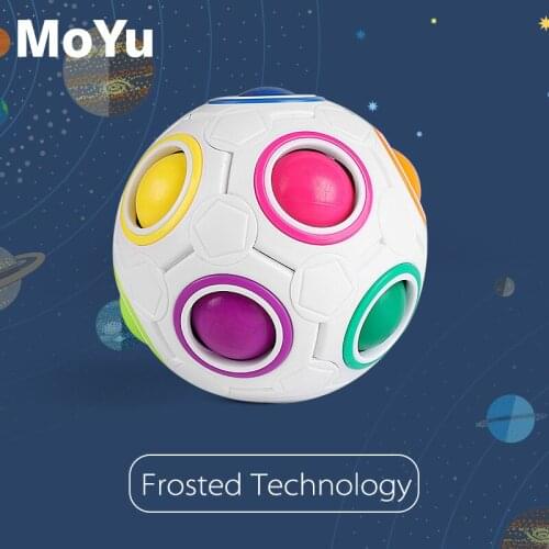 Fast delivery Moyu Magic rainbow ball Magic Cube 8 12 Rainbow cube Puzzle Kids Educational Parent-child games Football toys Cube