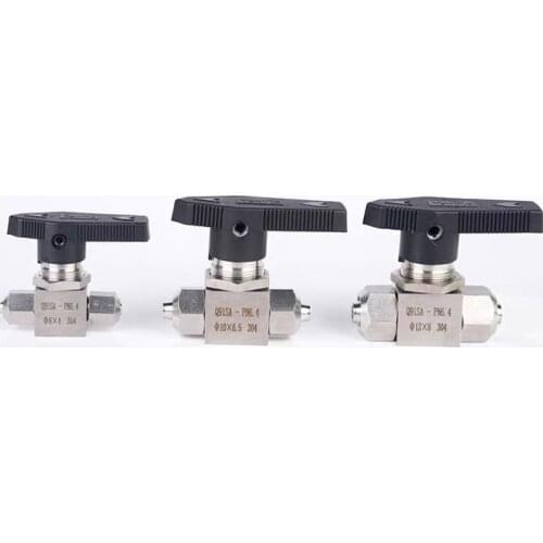 Fast twist Needle Valve 4 6 8 10 12 OD PU Pipe SS 304 Stainless Steel Ball Valve