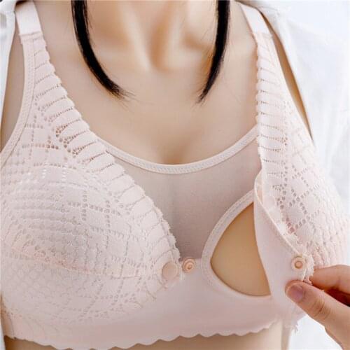 Maternity Bra Wire Free Front Closure Breastfeeding Nursing Bra Pregnant Women Cotton Sleeping Bras Female Underwear