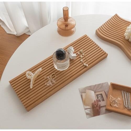 Wooden Tray Ins Style Tableware Storage Tray Cake Snack Bread Container Food Placement Plate Natural Wood Organizer Home Decor