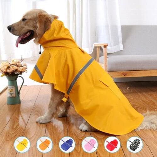 Dog Raincoat Waterproof Rain Clothes With Reflective Tape Pet Clothing Coat For Big Medium Small Dogs Golden Retriever Labrador