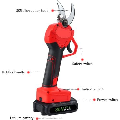 MVM Electric Pruning Shear Cordless Trimmer Lithium Battery Pruner Fruit Tree Bonsai Branch Cutter Scissor Garden Power Tool