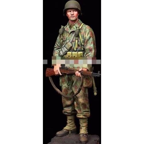 1:16 resin figure soldier model Normandy war armored infantry double-headed World War II GK white model figure