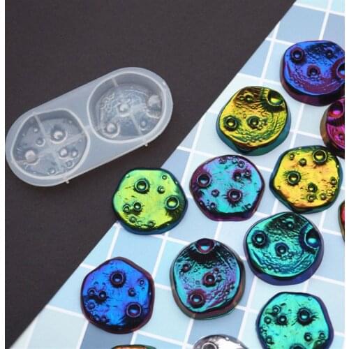 Handmade Round Moon Planet Jewelry Resin Mold Cosmic Stony Meteorite Pendant Mold Epoxy Resin Jewelry Making Tools