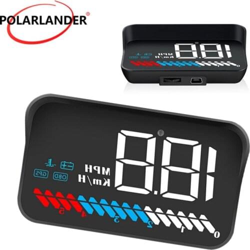 Hud OBD2 + GPS For All Car Overspeed Warning System M7 Windshield Projector Light Sensor Car Accesories Head Up Display