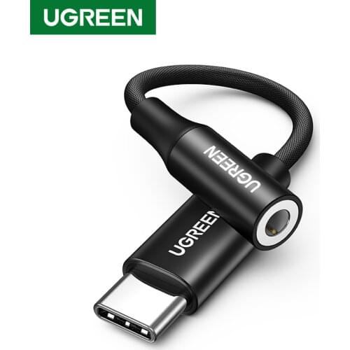 UGREEN USB C to 3.5mm Cable USB C Jack Cable Aux Cable for Huawei P30 Pro Oneplus 7 Pro Type c 3.5 MM Audio Headphone Adapter