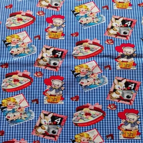 Cartoon Girl Sweet Candy Animal 100% Cotton FabricDigital Print Sewing Material DIY Home Patchwork Dress Clothing