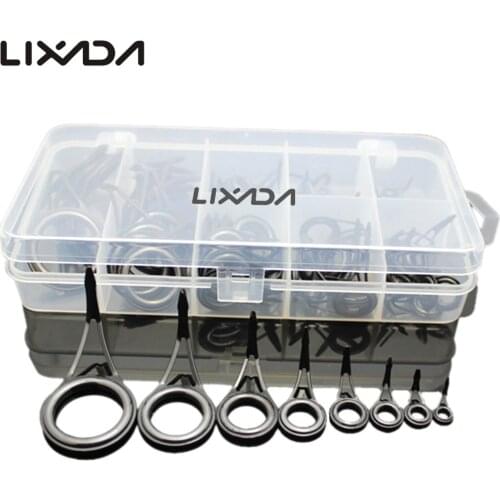 75Pcs/80Pcs Mixed Size Fishing Rod Guide Set Tip Strong Line Rings Fishing Rod Guide Tip Top Repair Kit for Carp Pesca