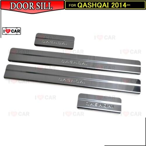 Door sills for Nissan Qashqai 2014- scuff plate guard stainless door sills sticker interior car styling decoration protection