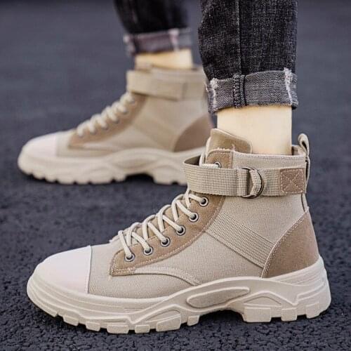 2020New autumn and winter mens shoes Martin boots high-top comfortable casual sports shoes breathable walking light shoes