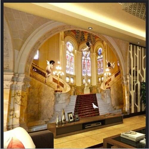Beibehang Large custom wallpaper yellow European royal aristocratic 3D angel background wall 3d wallpaper papel de parede