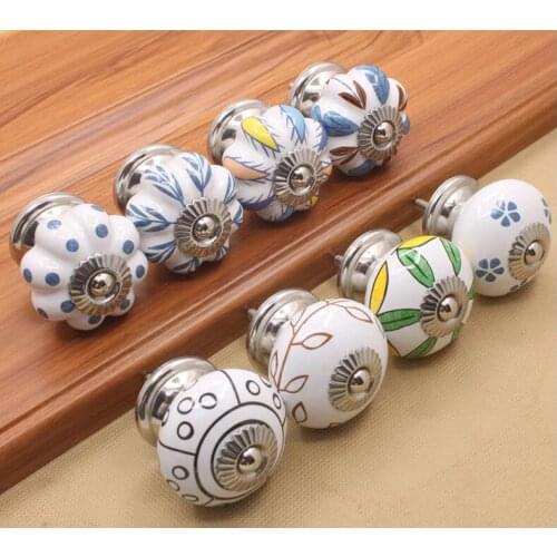 Wholesale Modern Ceramic Furniture Handle and Pulls Hand-painted Cabinet Drawer Pulls