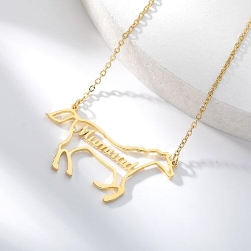 Custom Horse Shaped Name Necklace For Women Gold Customized Necklaces Stainless Steel Nameplate Personalized Animal Jewelry