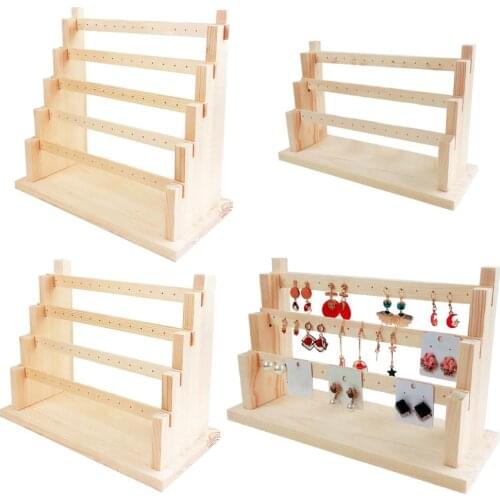 Wood Earring Stand Earring Holder Display Jewelry Display Rack Tiered Jewelry Packaging