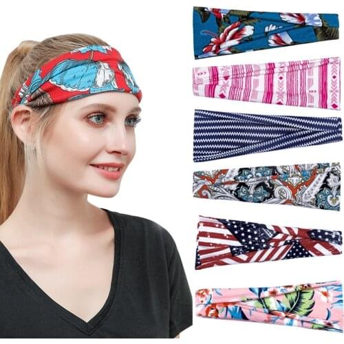 1PCS Wide Side Printing Hair Holder Hairbands Fleece Bow Animal Ears Headband For Women Girls Turban Fashion Hair Accessories