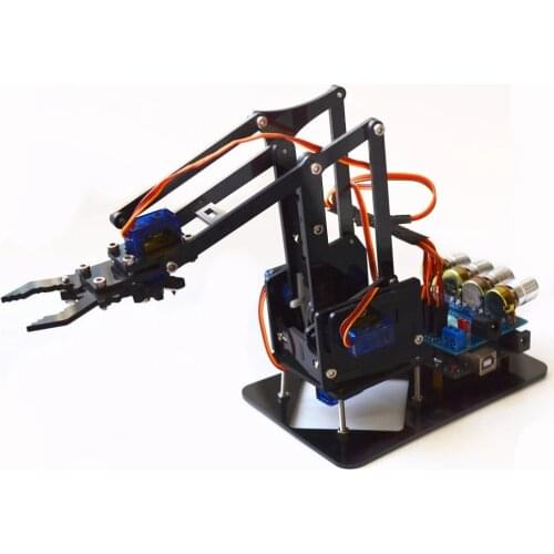 DIY Acrylic Robot Arm Robot Claw for Arduino Kit 4DOF Toys Mechanical Grab Manipulator DIY