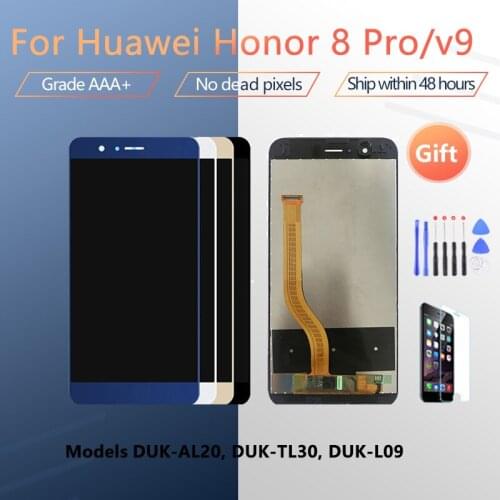 For Huawei Honor 8 Pro Honor V9 DUK-AL20 TL30 L09 LCD screen assembly with front case touch glass,With repair parts LCD Display