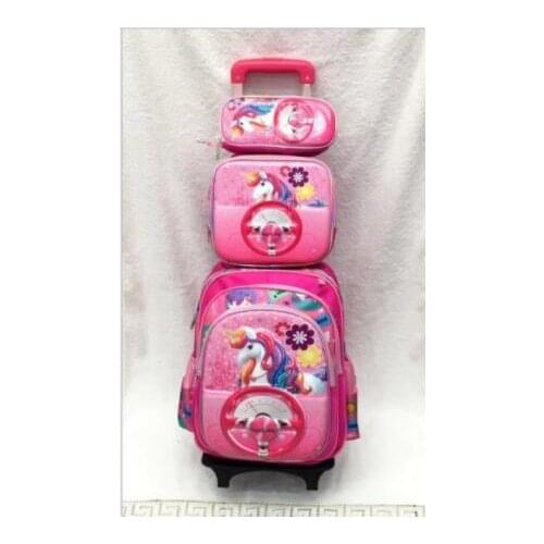 School wheeled backpack for girls Children School Rolling backpack Bags kids School trolley bag sets boys for school bag wheels