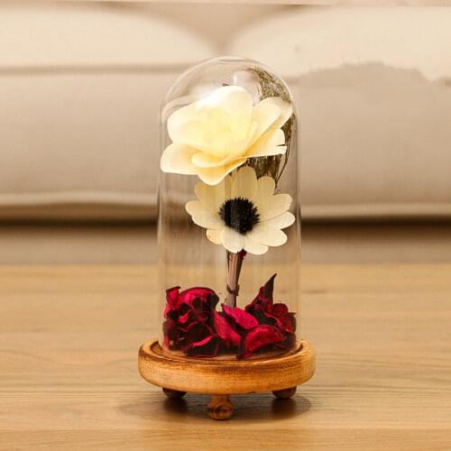 9*18cm Glass Dome Vase Home Decoration Three Legs Antique Base Transparent Cover DIY Friend Gift Wedding Live Prop