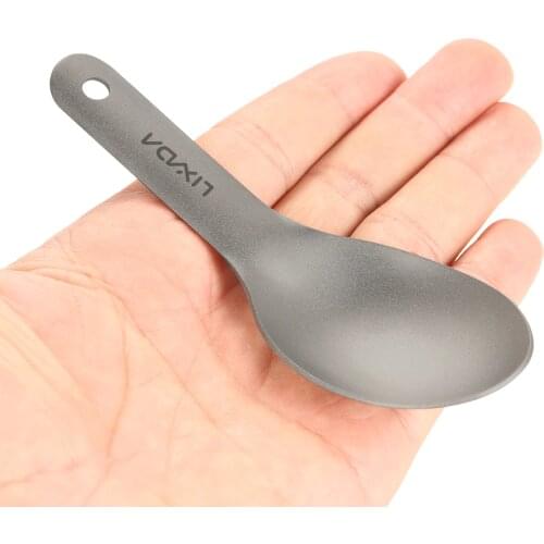 Lixada Titanium Spoon Outdoor Camping Picnic Tableware Handle Ultralight Titanium Spoon Children Baby Spoon Fork Flatware
