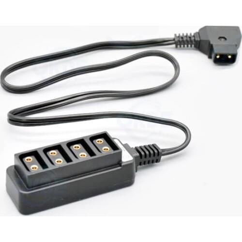 High Efficient Electronic Charging D-Tap Male to 4-Port P-Tap Female Camera Power Supply Distributor DTAP Fourway Splitter Cable