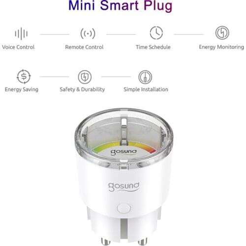 WiFi Mini Smart Plug Socket Tuya Electrical Socket EU LED Light Remote Control Switches Socket Smart Timer Monitor Power Plug