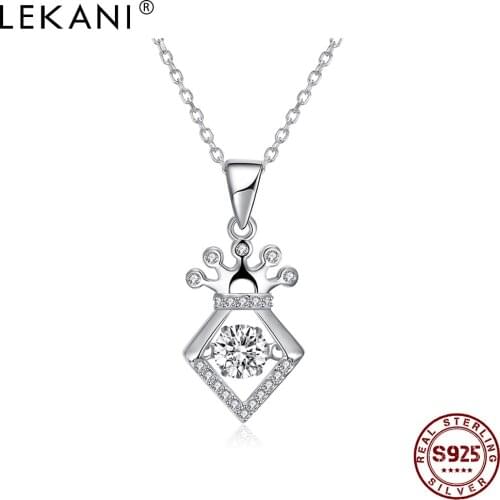 LEKANI Necklaces For Women 925 Sterling Silver Crown Zircon popular Fine Jewelry Valentine Day Gift Prom Hot Sale 2021