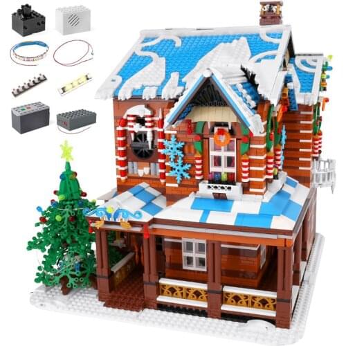 Zq Creative Light Steam the Christmas Cottage Educational Assembled Toys Model Christmas Gift