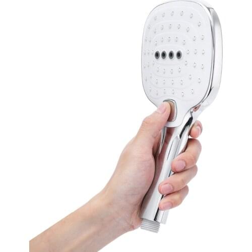 1PCS 3 modes ABS plastic Bathroom Shower Head Big Panel Chrome Head Water saver High Pressurized Bathroom Hand Hold shower head