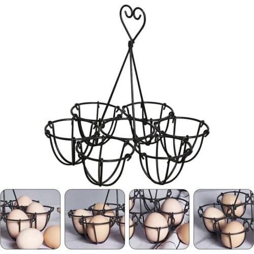 1PC Tote Six Hole Egg Stand Kitchen Egg Storage Holder Practical Egg Rack Six Hole Portable Egg Rack (Black)