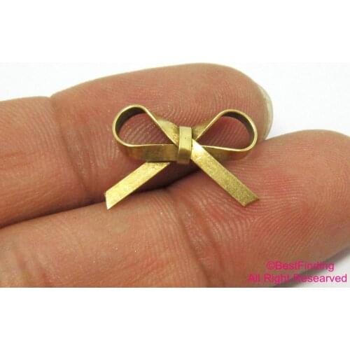 20pcs Brass pendant 17.5x13mm Twisted bowknot brass bow tie R406