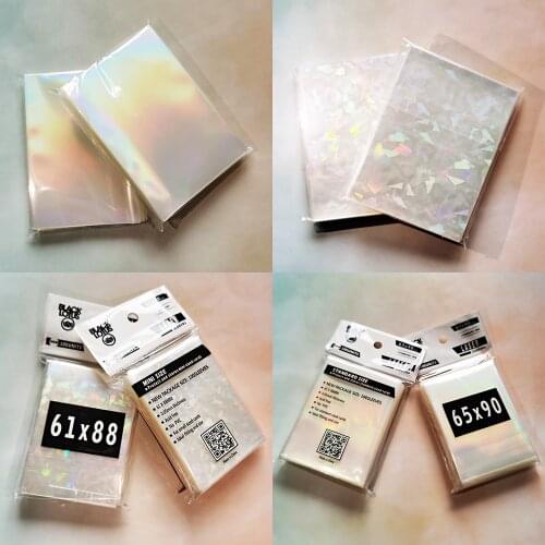 100pcs/lot Rainbow Laser Flashing Cards Transparent 61x88mm Sleeves Korea Idol Photo Holographic YGO Ultra Super Card Protector
