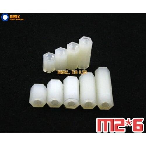200 Pieces Nylon M2 x 6mm Female PCB Motherboard Standoff Spacer