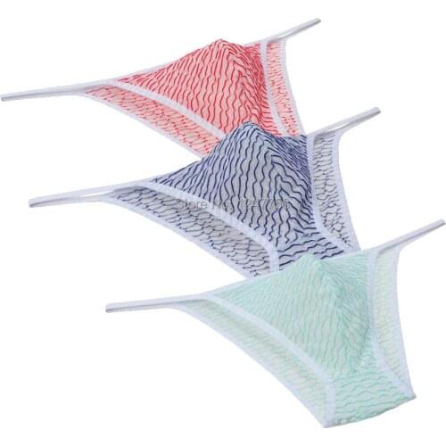 3Pcs/Lot Sexy Male Cheeky Briefs Pants Men Messy Briefs Underwear Mesh Open Crotch String