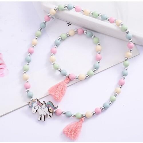 3Pcs Cute Colorful Animal Flower Cartoon Wooden Beads Childrens Bracelet For Children Toy Jewelry Girl Boy Birthday Gifts