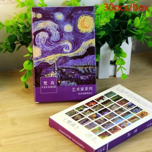 30sheets/LOT Van Gogh Postcard vintage Van Gogh Paintings postcard/Greeting Card