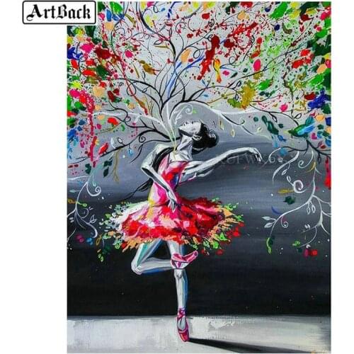 5d diy diamond painting color woman dance ribbon full square drill diamond embroidery 3D diamond mosaic artwork