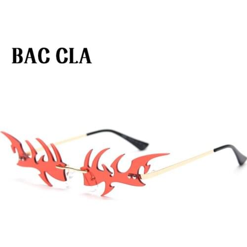 BAC CLA Fishbone Rimless Sunglasses Ladies Luxury Brand Designer Fashion Oversized Steampunk Sunglasses Retro Glasses UV400