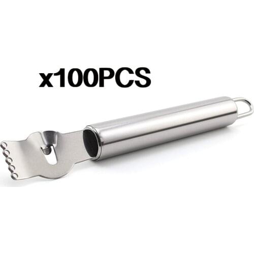 Free Shipping 100PCS Multifunctional Fruit Peelers Lemon Orange Zester with Channel Knife, 6.3-inch Lime Zest Grater Bar Tool