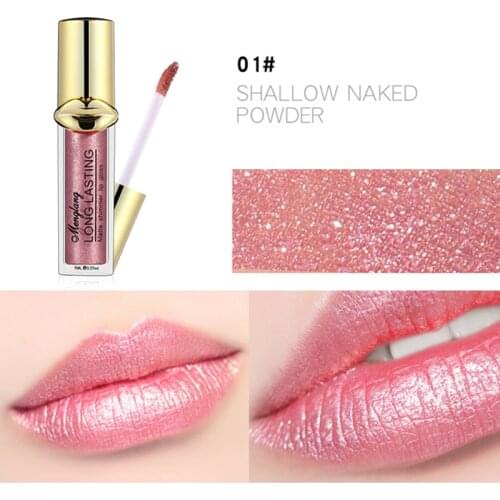 Highlight Metallic pearlescent Lipgloss Sexy Liquid Lipstick Glossy Long Lasting Waterproof Cosmetic Beauty Keep 24 hours Makeup
