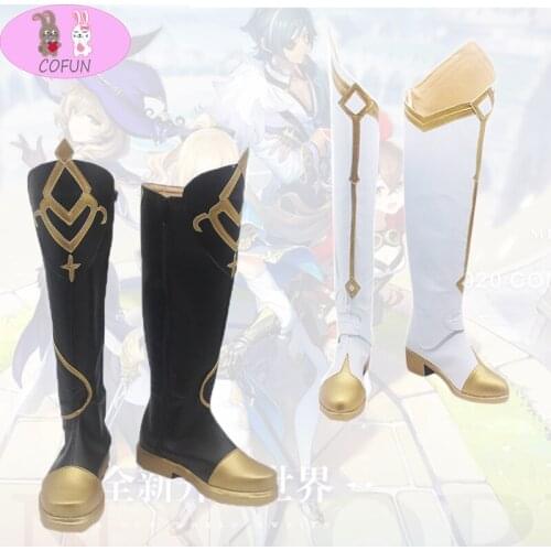 COSTAR Genshin Impact Cosplay Costume Traveler Lumine Aether Cosplay shoes Women Men Halloween boots game