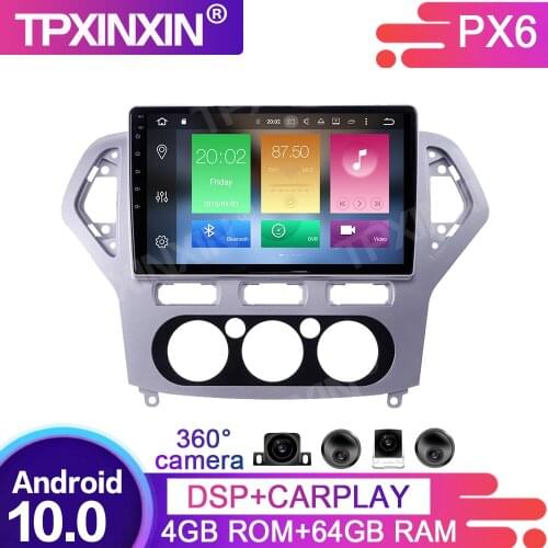 360Cameras Screen Android 10 For Ford Mondeo MK4 2007-2010 Audio Radio Stereo Recorder Auto Car Multimedia Player GPS Navigation