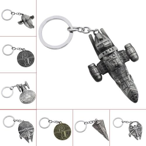 European and American Film Figure Action Disney Spaceship Battleship Metal Keychain Party Halloween Decoration gift