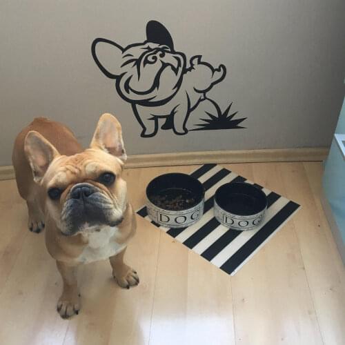 Dog Decal Pissing French Bulldog Vinyl Wall Stickers Home Decor Living Room Removable Art Decal Mural for Wall Window Glass D670