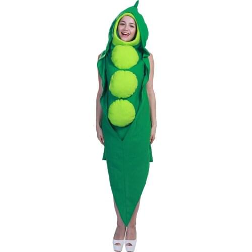 Food Pea Play Costume Holiday Carnival Vegetable Stage Costume Halloween Party Fun Costume