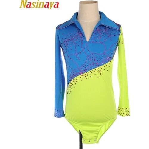 Nasinaya Boys Man Figure Skating Performance Clothing Customized Competition Ice Skating Leotard Kids Rhinestones Dance