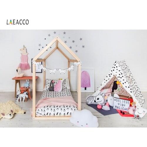 Laeacco Boubior Tent Wigwam Baby Newborn Toys Party Interior Photo Backgrounds Photography Backgrounds Photocall Photo Stuido