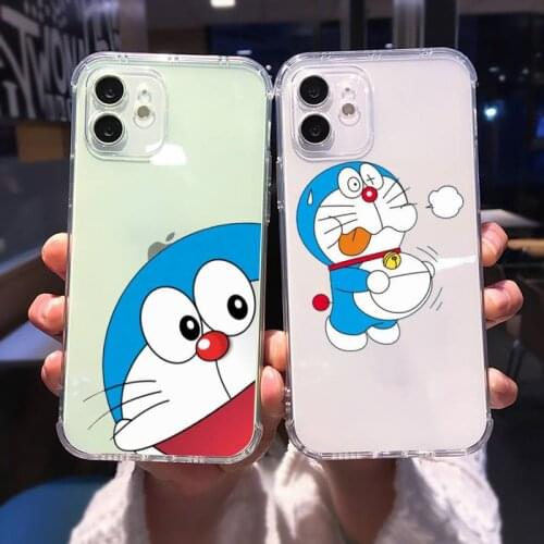 Doraemon Anime cute cartoon Phone Case Transparent for iPhone Samsung A S 11 12 6 7 8 9 30 Pro X Max XR Plus lite