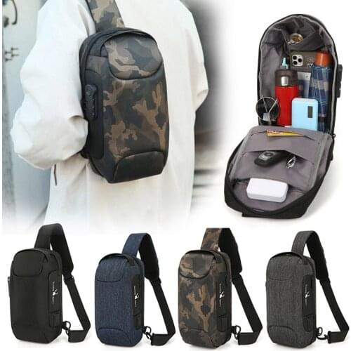 2021 New Multifunction Crossbody Bag for Men Anti-theft Shoulder Messenger Bags Male Waterproof Short Sports Trip Chest Bag Pack